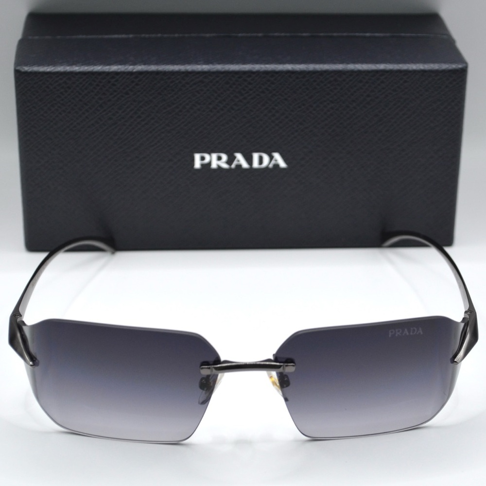 Prada Women’s Rimless Sunglasses | Silver | Minor Unnoticeable Scratch | New - Picture 6 of 14